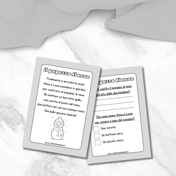 Lettura con domande di comprensione "Il pupazzo di neve"