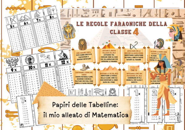 📚✨ Kit Tabelline a Tema Egizi ✨🏺 MAESTRA PIERA