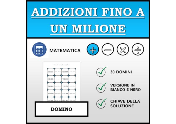 Domino - Addizioni fino a un milione | Attività Matematica