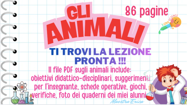 KIT COMPLETO Scienze: Gli Animali - Classe 2ª Scuola Primaria (Obiettivi, Schede, Verifiche, Attività e Giochi)