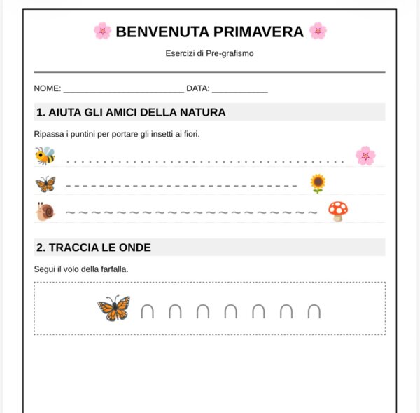 Attività pregrafismo primavera
