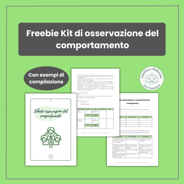 FREEBIE Kit Osservazione Comportamento | Scheda Frequenza + Griglia ABC (Editabile)