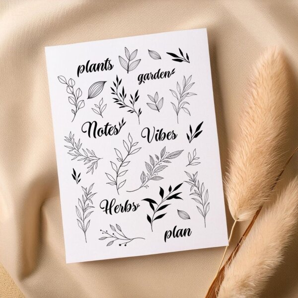 Stickers per agende e quaderni "Plants & Herbs"