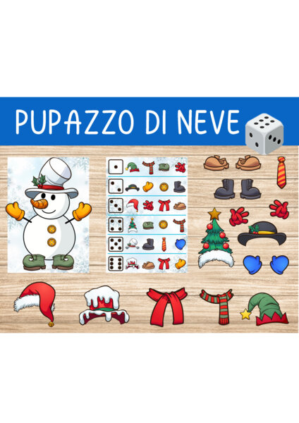Pupazzo di neve (attività invernale con il dado)