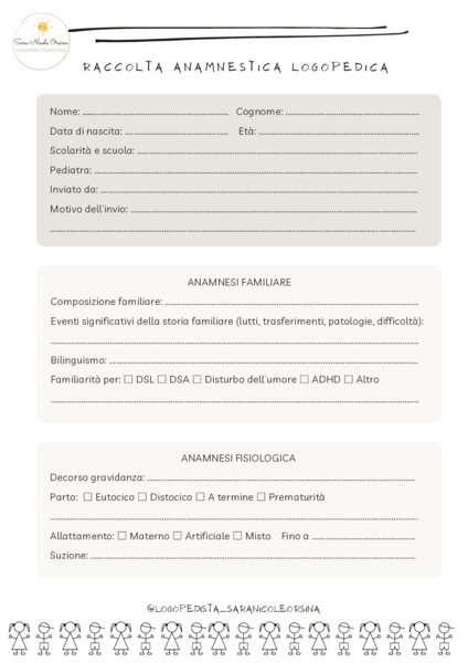 Raccolta anamnestica logopedica