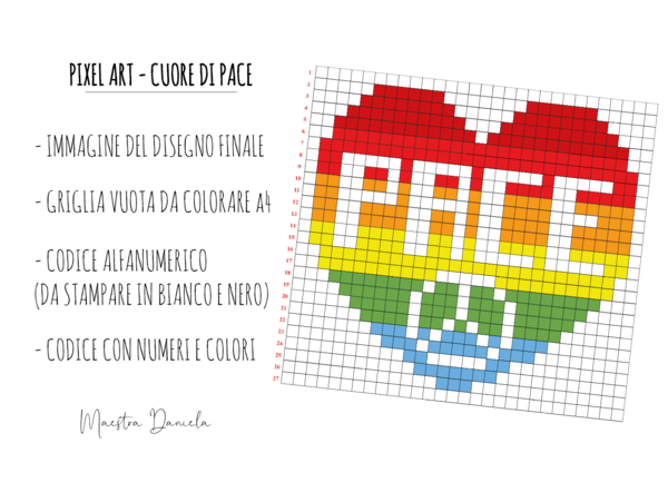 PIXEL ART CUORE DI PACE – GIORNATA INTERNAZIONALE DELLA PACE – 21 SETTEMBRE
