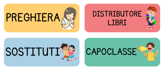 Mini Kit Incarichi di Classe – Cartellini colorati pronti da stampare