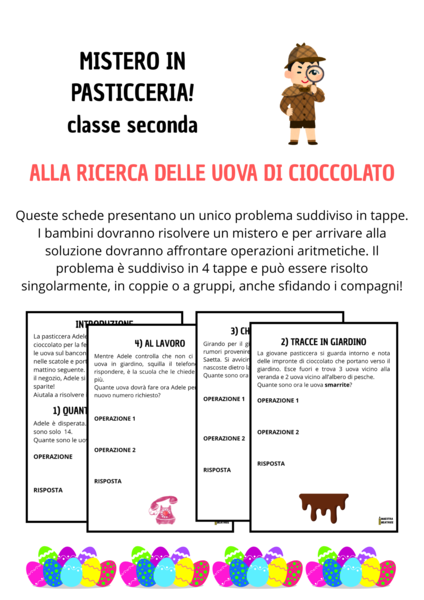PROBLEMA DI PASQUA CLASSE SECONDA: ALLA RICERCA DELLE UOVA DI CIOCCOLATO!