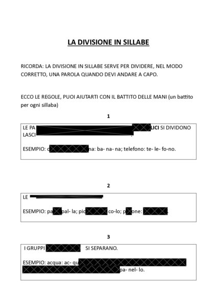 LE REGOLE DELLA DIVISIONE IN SILLABE
