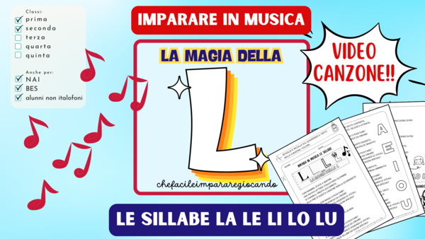 LETTERA L – SILLABE LA LE LI LO LU – TESTO E CANZONE – VIDEO