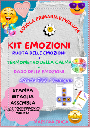 Kit Emozioni: Ruota delle emozioni, Termometro della calma e Dado emoji | Attività BES e Sostegno