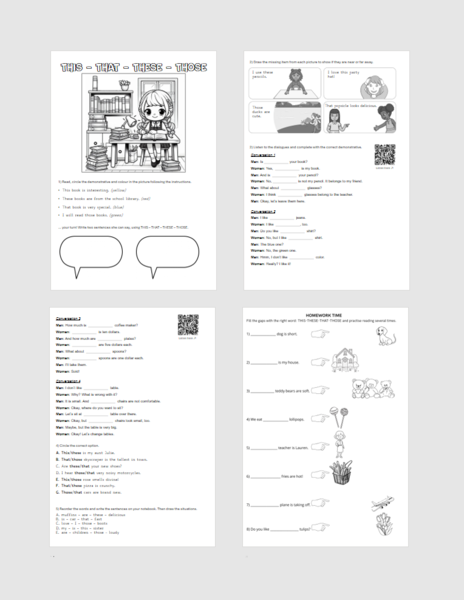 Dimostrativi in inglese - exercises pack