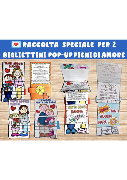 💌 Raccolta speciale per 2 bigliettini pop‑up pieni di amore