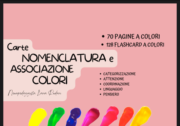 Flashcards nomenclatura, colori e linguaggio