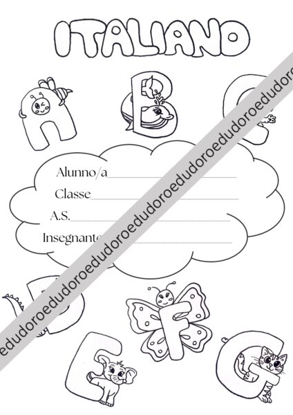 Copertina italiano classe 1°