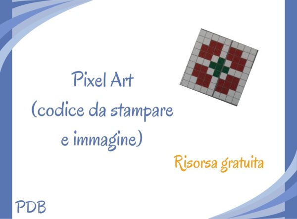 Pixel Art (Coding unplugged) - fiore semplice