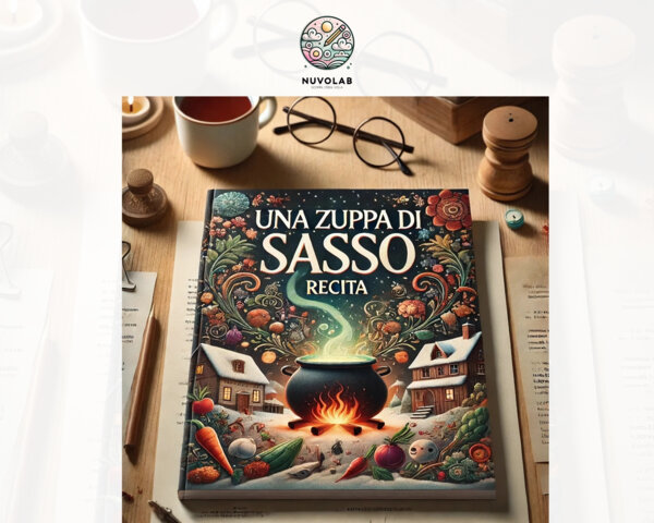 Recita per Bambini "Una Zuppa di Sasso" | Copione Digitale con Scenografia e Costumi Eco-Friendly