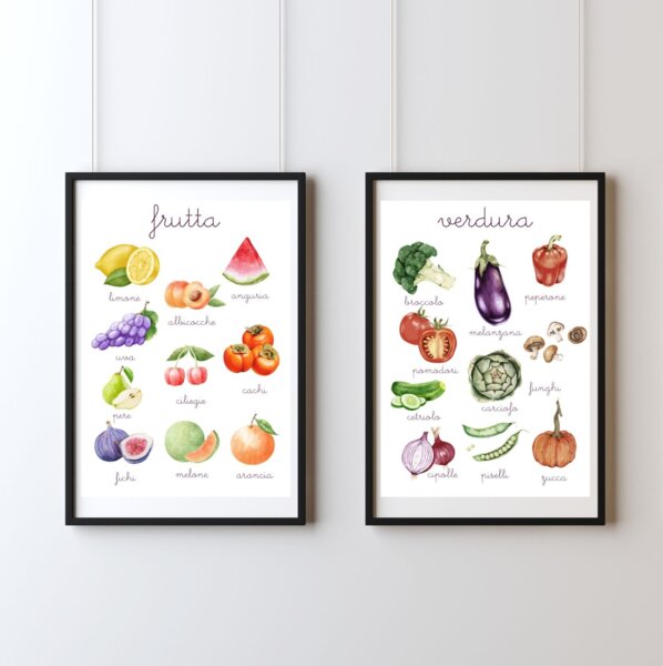 Poster educativi A4 - Frutta e Verdura