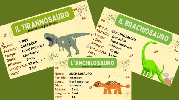 I DINOSAURI - videolezione + pdf schede carnivori e erbivori