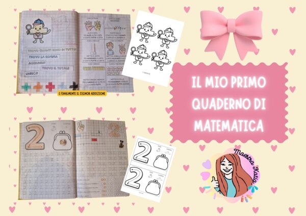 Kit completo matematica e geometria in classe prima  quaderno + 230 schede