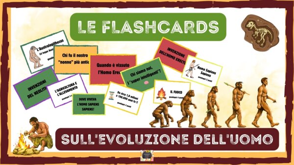 KIT LE FLASHCARDS SULL'EVOLUZIONE DELL'UOMO - 33 cards-