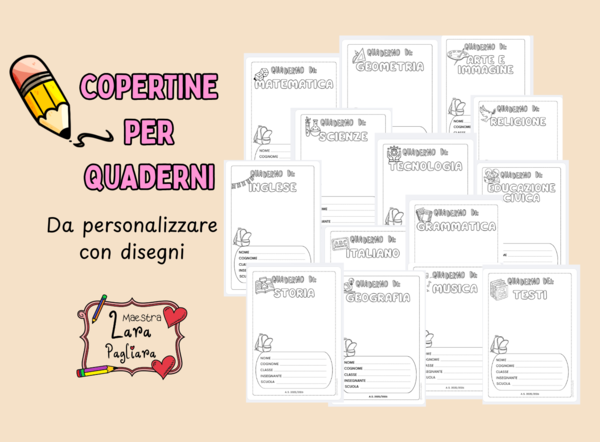 Copertine per quaderni da personalizzare