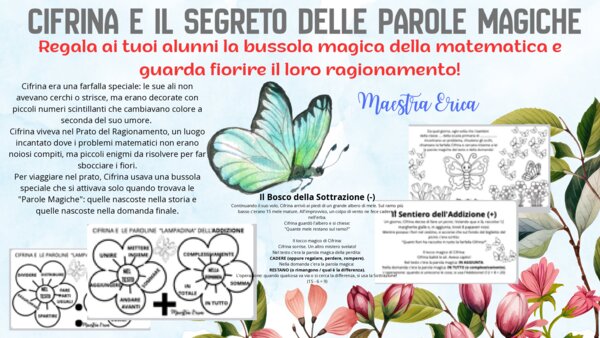 Il Lapbook delle Parole Magiche nei Problemi con la Farfalla Cifrina