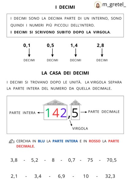 I NUMERI DECIMALI: I DECIMI