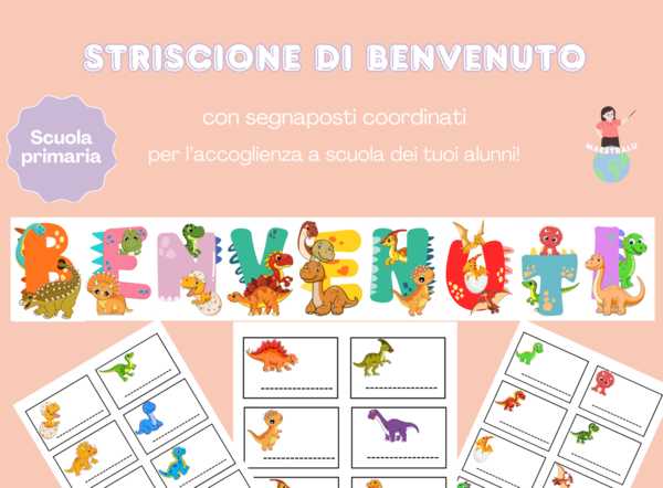 Striscione di Benvenuti a tema DINOSAURI