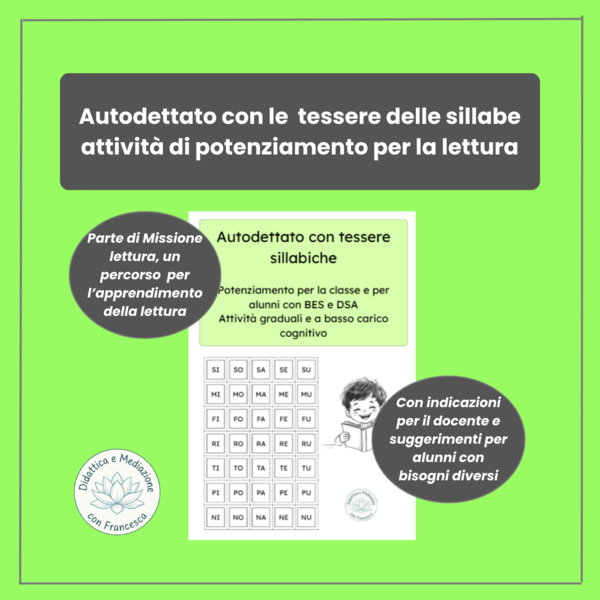 Autodettato Sillabico: Schede e Tessere per la Composizione di Parole | BES/DSA (modulo D)