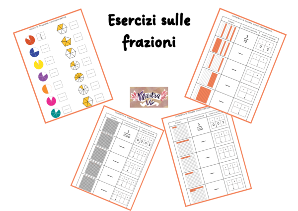 Esercizi sulle frazioni e frazioni decimali - classe terza