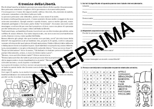 EDUCAZIONE CIVICA/STORIA: ATTIVITA' SUL 25 APRILE - FESTA DELLA LIBERAZIONE DALLA CLASSE TERZA - SCUOLA PRIMARIA