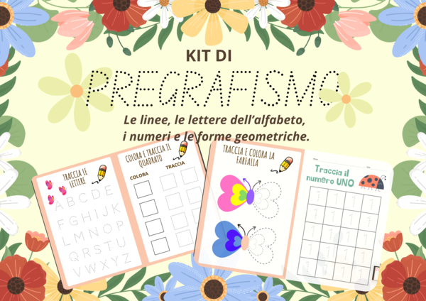 Kit di PREGRAFISMO (linee, forme, numeri e lettere)
