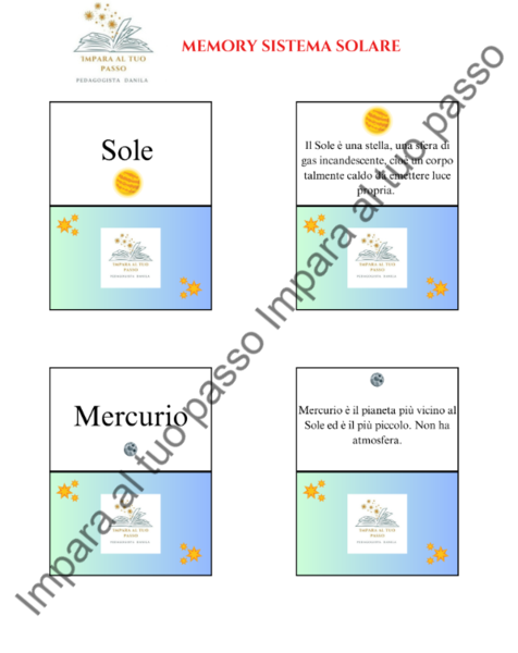 Memory a tema Sistema Solare