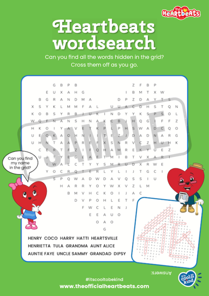 The Heartbeats - Heartbeats wordsearch