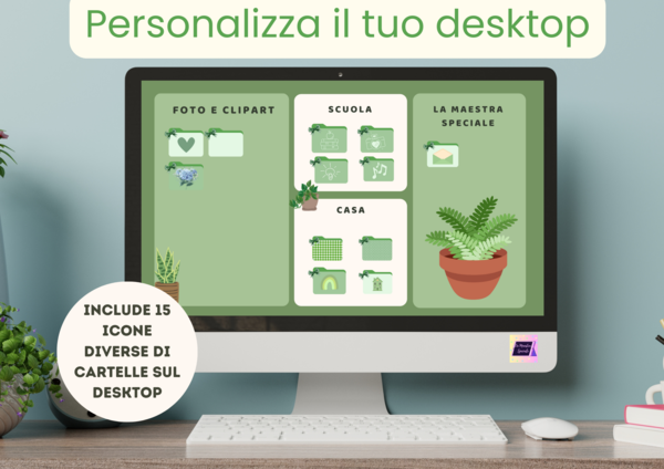 15 icone di cartelle sul desktop Verde antico