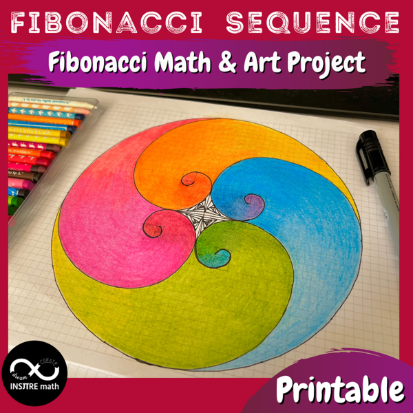 Fibonacci Math & Art Project Fibonacci Sequence Spiral Rectangle Golden Ratio