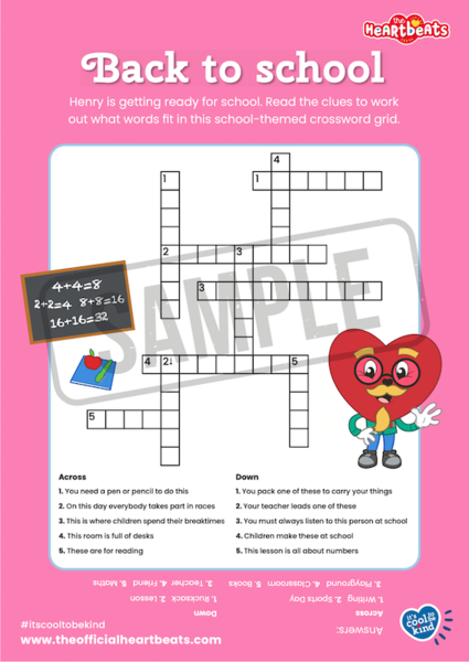 The Heartbeats - Back to school - Crossword