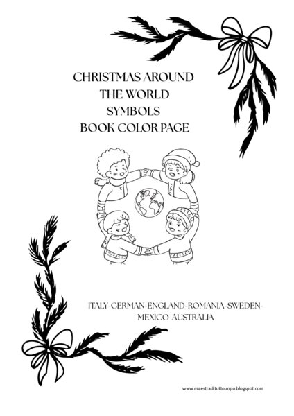 Christmas book symbols around the world- coloring book