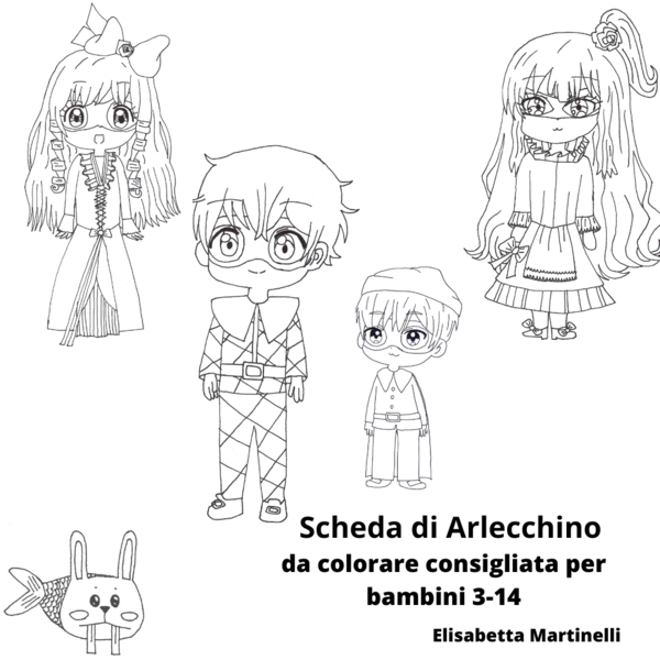 Scheda di Arlecchino da colorare