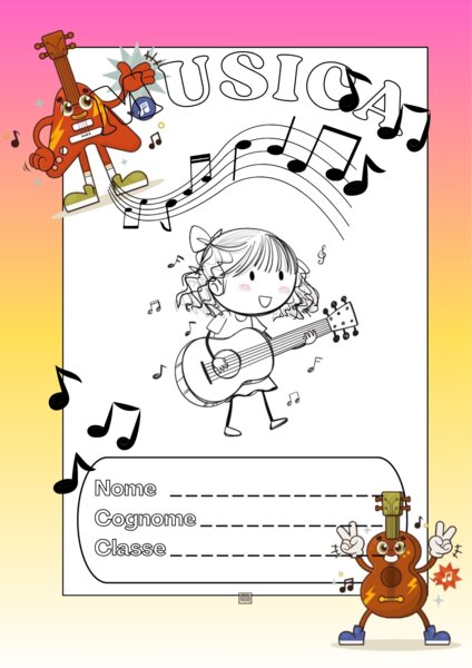 COPERTINA QUADERNO DI MUSICA – BAMBINA –