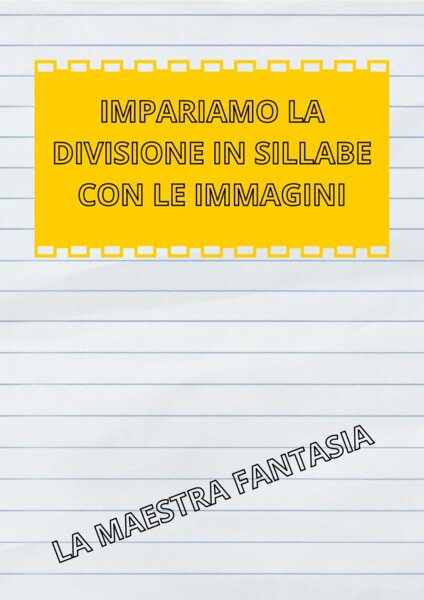 LE SILLABE PUZZLE
