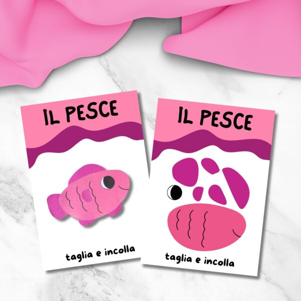 Pesce da tagliare e incollare - Lavoretto per bambini