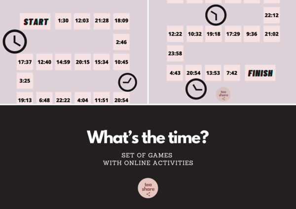 What's the time? A set of games with online activities, every language. ENGLISH, ITALIANO