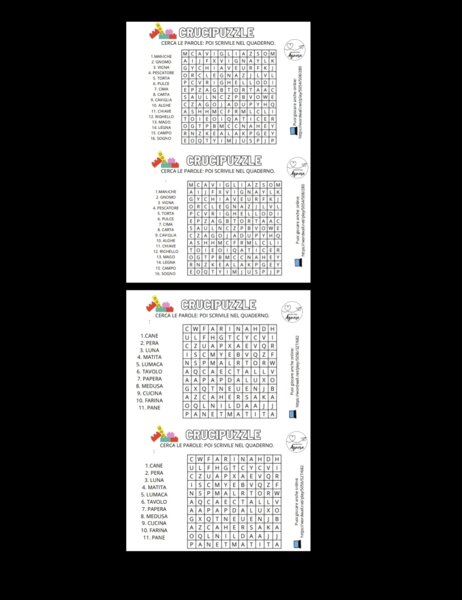 Crucipuzzle Ortografia differenziato per livelli