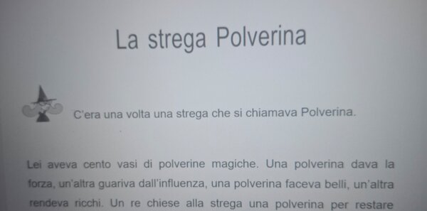 Lettura con comprensione del testo "La strega Polverina"