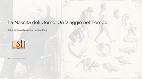 La Nascita dell'Uomo: Teorie Evolutive e Selezione Naturale – Kit Didattico (Slide + Verifica)