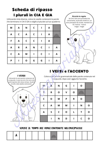 Scheda di ripasso inizio d'anno
