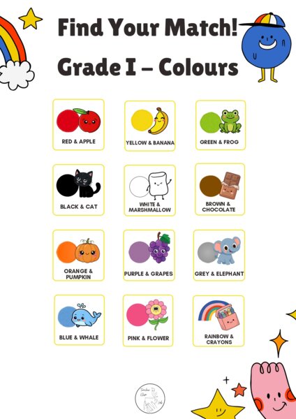 Find Your Match! - Grade 1 - Attività per creare coppie
