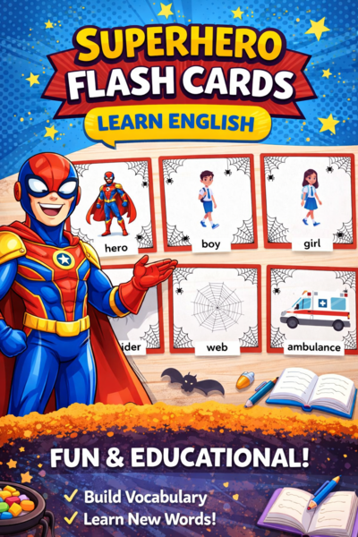 Flash card impariamo l’inglese supereroi